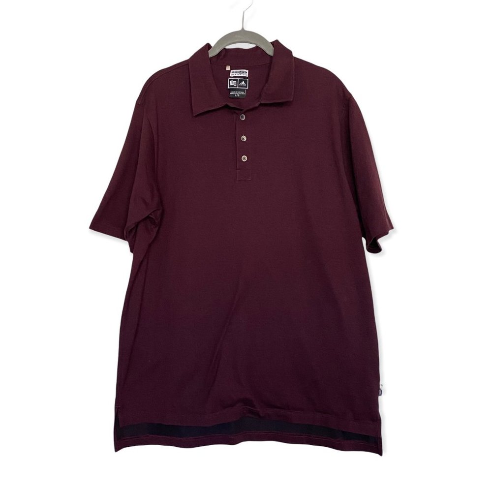 adidas Golf Men's Climalite Mercerized Maroon/ Red Performance Polo Shirt Large